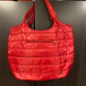 Red lug gondola tote bag